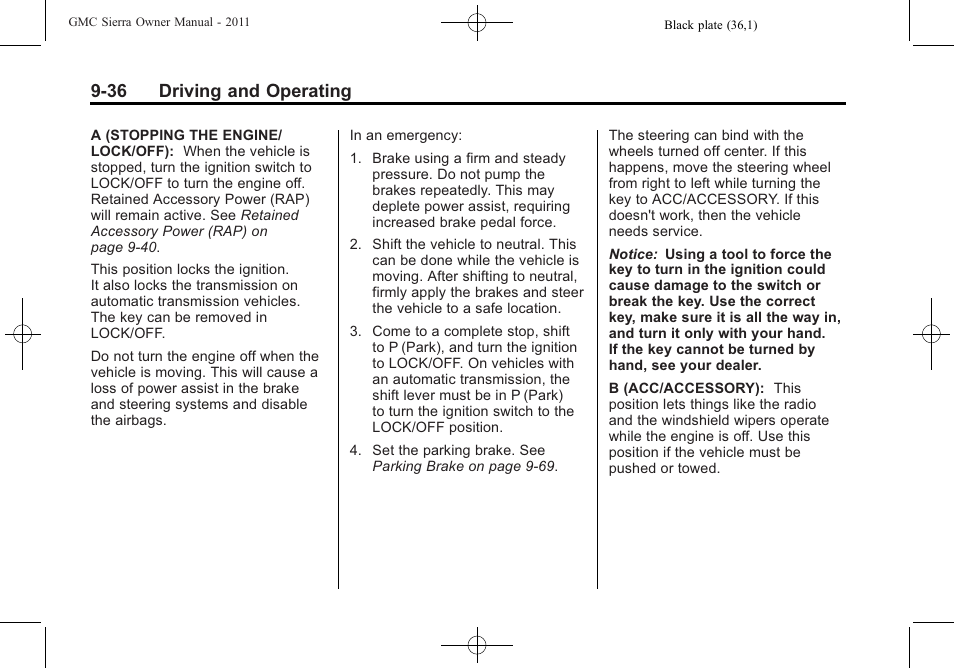 36 driving and operating | GMC 2011 Sierra User Manual | Page 330 / 594