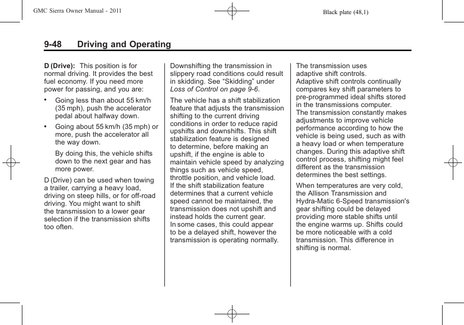 48 driving and operating | GMC 2011 Sierra User Manual | Page 342 / 594