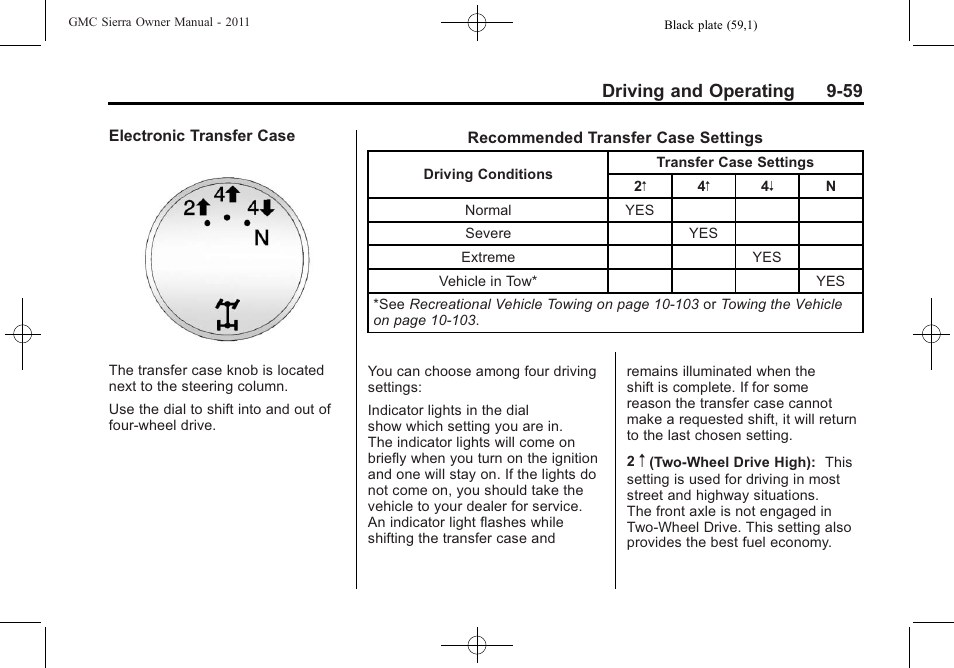 Driving and operating 9-59 | GMC 2011 Sierra User Manual | Page 353 / 594