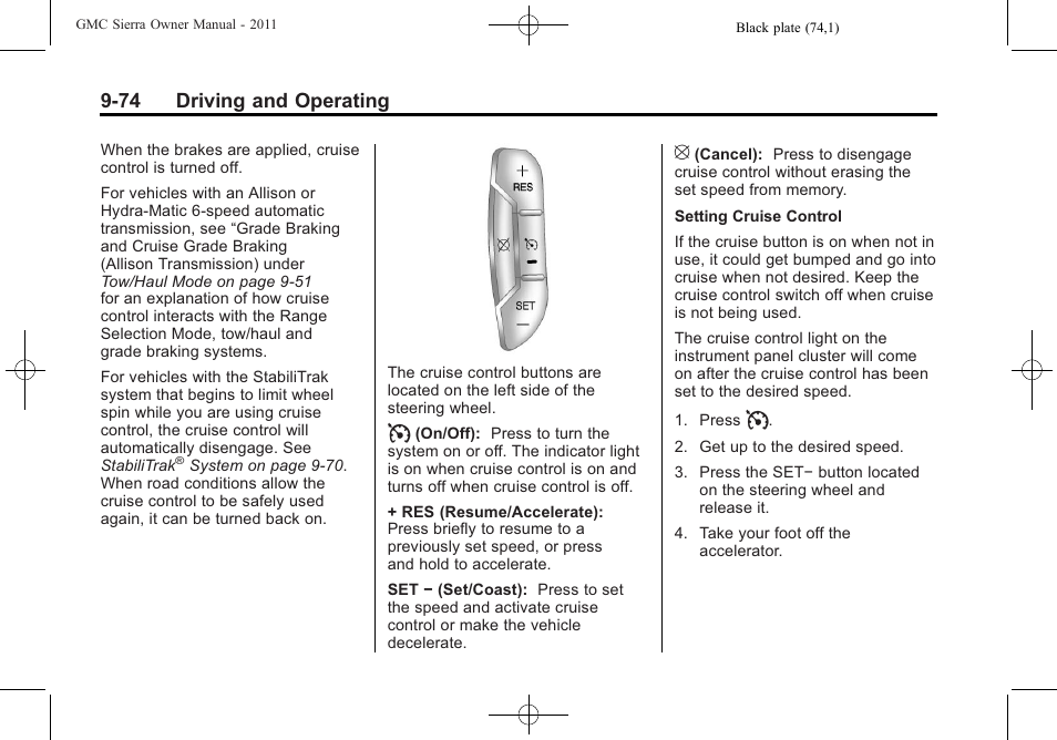 74 driving and operating | GMC 2011 Sierra User Manual | Page 368 / 594