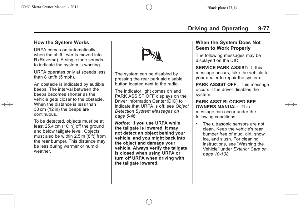 Driving and operating 9-77 | GMC 2011 Sierra User Manual | Page 371 / 594