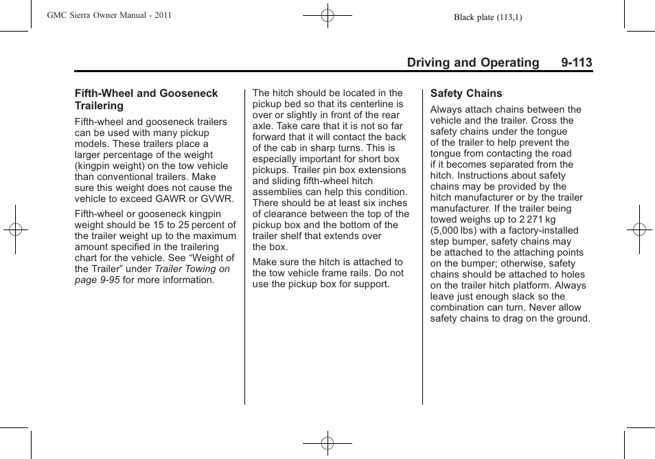 Driving and operating 9-113 | GMC 2011 Sierra User Manual | Page 407 / 594