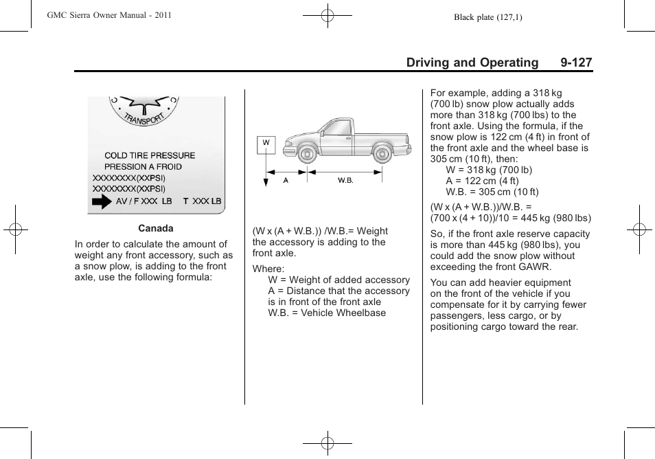 Driving and operating 9-127 | GMC 2011 Sierra User Manual | Page 421 / 594