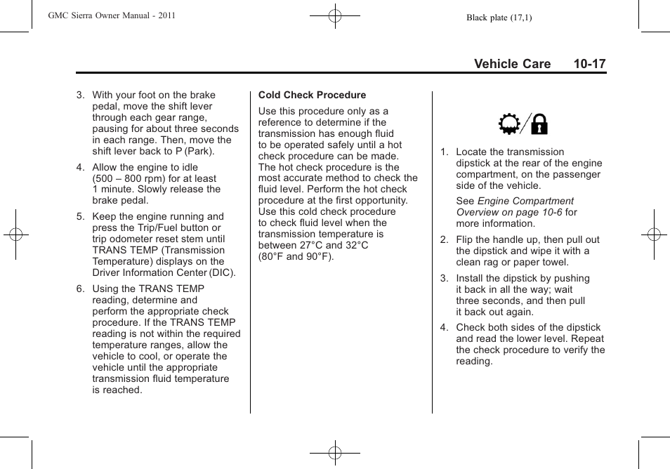 Vehicle care 10-17 | GMC 2011 Sierra User Manual | Page 441 / 594
