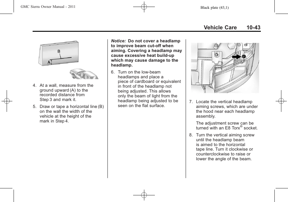 Vehicle care 10-43 | GMC 2011 Sierra User Manual | Page 467 / 594