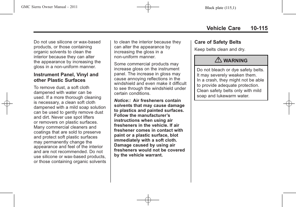 GMC 2011 Sierra User Manual | Page 539 / 594