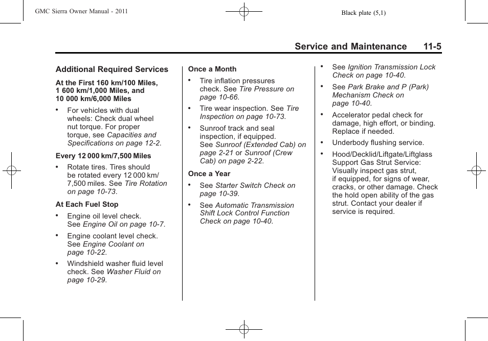 Service and maintenance 11-5 | GMC 2011 Sierra User Manual | Page 545 / 594