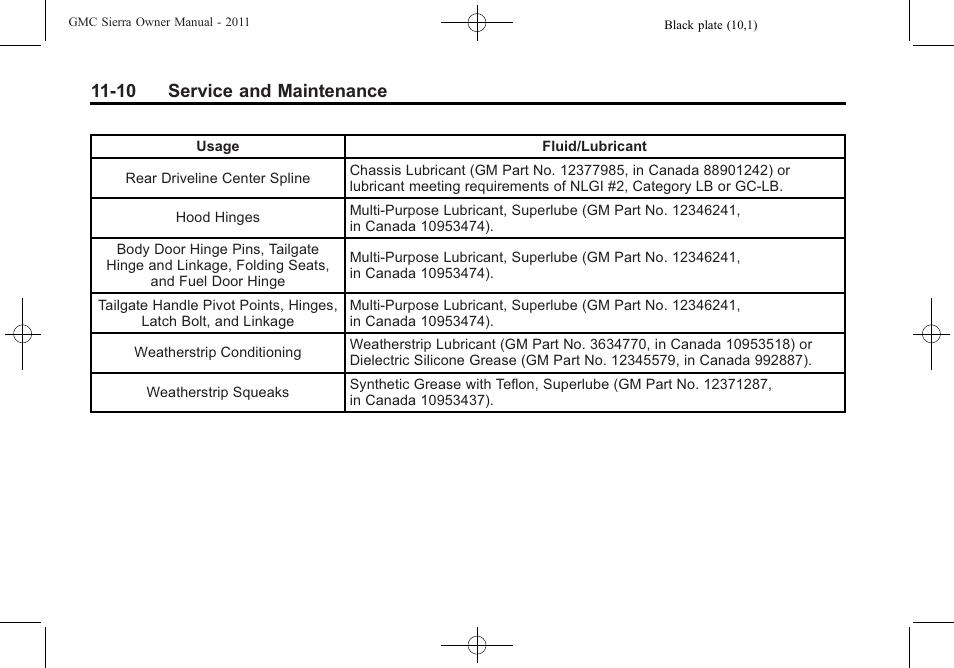 10 service and maintenance | GMC 2011 Sierra User Manual | Page 550 / 594