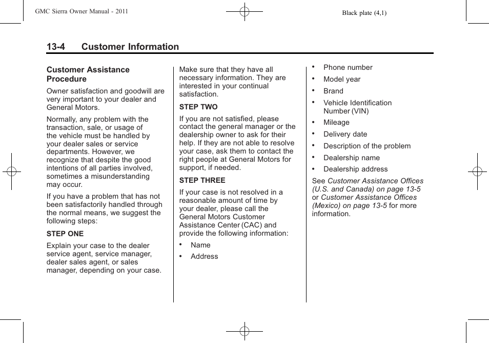 4 customer information | GMC 2011 Sierra User Manual | Page 564 / 594