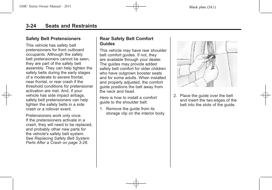 24 seats and restraints | GMC 2011 Sierra User Manual | Page 92 / 594