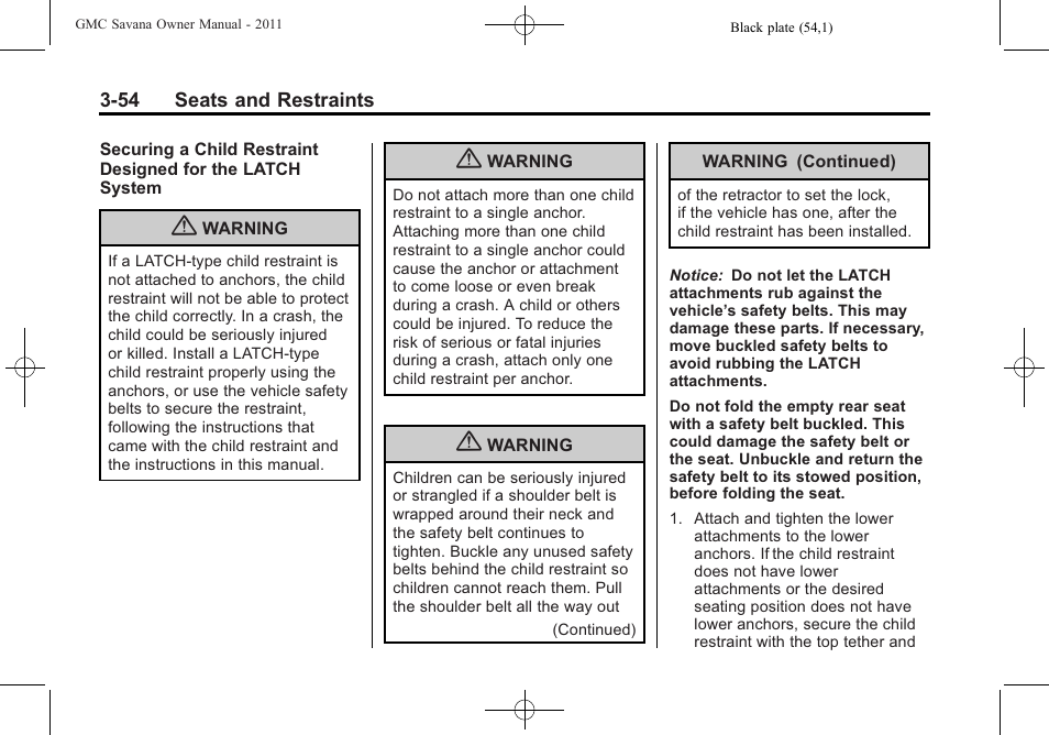 GMC 2011 Savana User Manual | Page 102 / 410