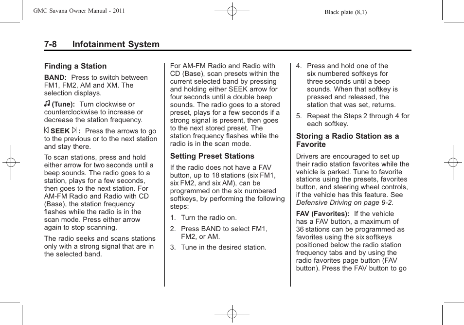 GMC 2011 Savana User Manual | Page 178 / 410