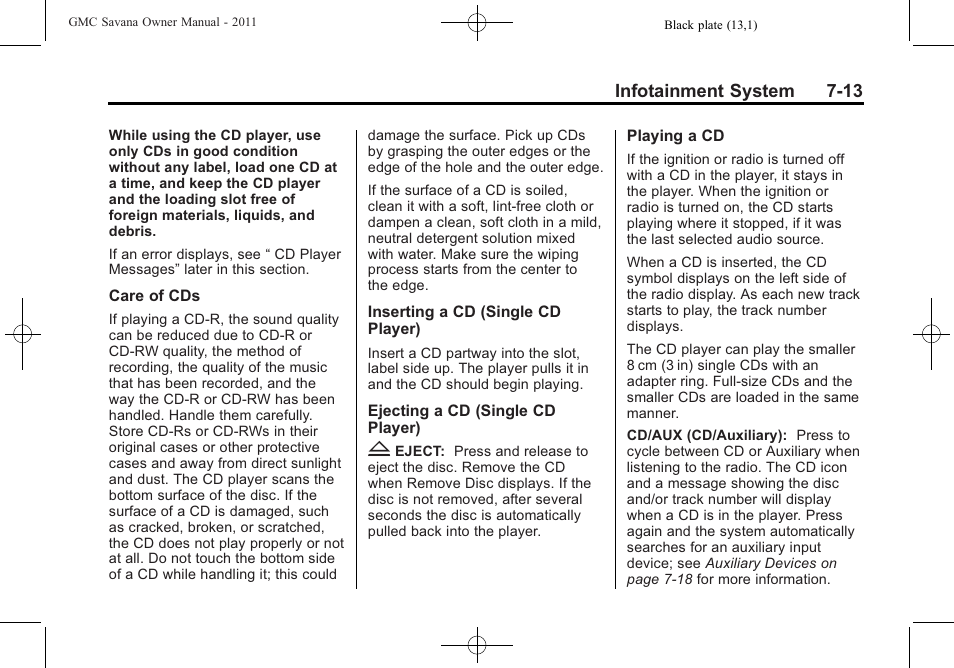 GMC 2011 Savana User Manual | Page 183 / 410