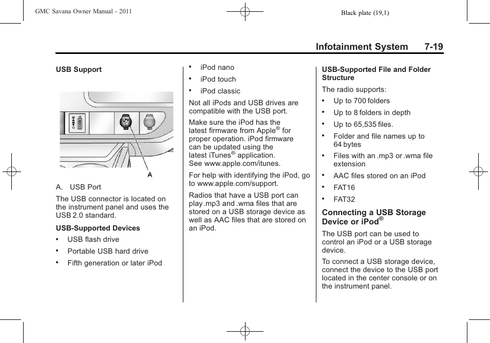 Infotainment system 7-19 | GMC 2011 Savana User Manual | Page 189 / 410