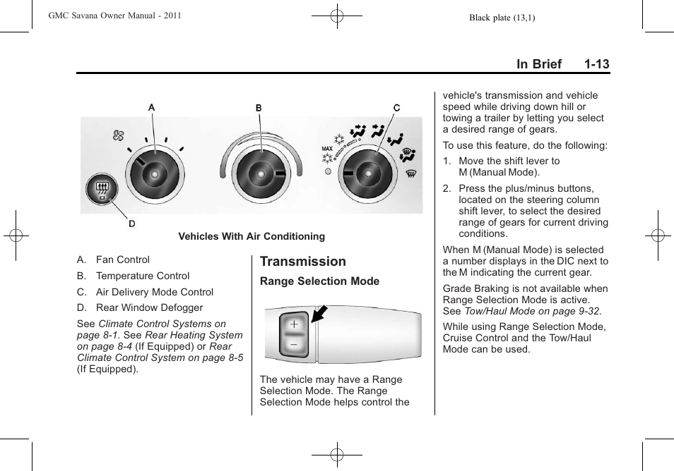 Transmission, Transmission -13 | GMC 2011 Savana User Manual | Page 19 / 410