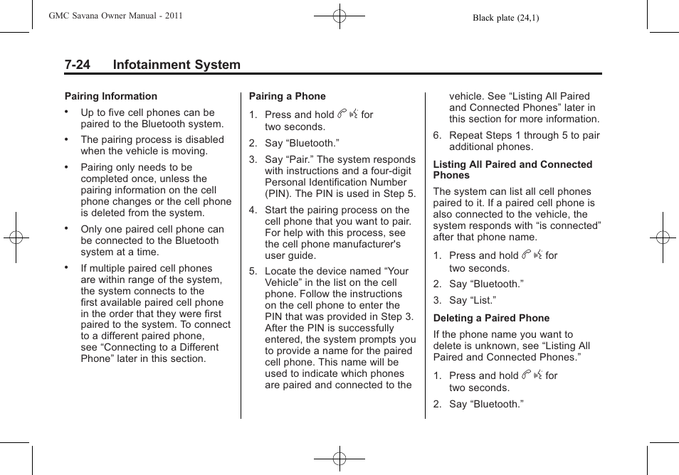 24 infotainment system | GMC 2011 Savana User Manual | Page 194 / 410