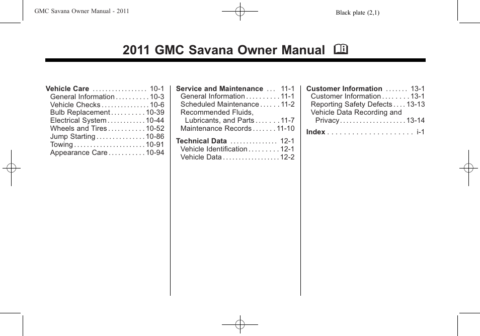2011 gmc savana owner manual m | GMC 2011 Savana User Manual | Page 2 / 410