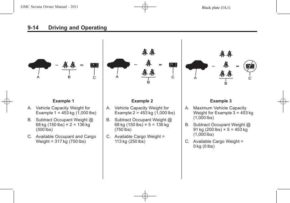 14 driving and operating | GMC 2011 Savana User Manual | Page 222 / 410