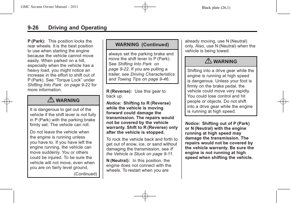 GMC 2011 Savana User Manual | Page 234 / 410