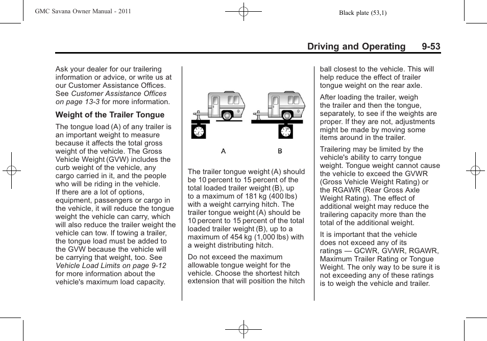 Driving and operating 9-53 | GMC 2011 Savana User Manual | Page 261 / 410