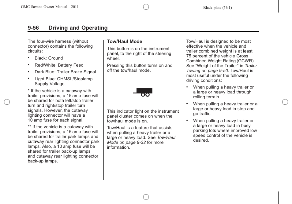 56 driving and operating | GMC 2011 Savana User Manual | Page 264 / 410