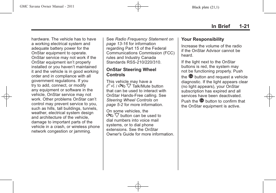 GMC 2011 Savana User Manual | Page 27 / 410