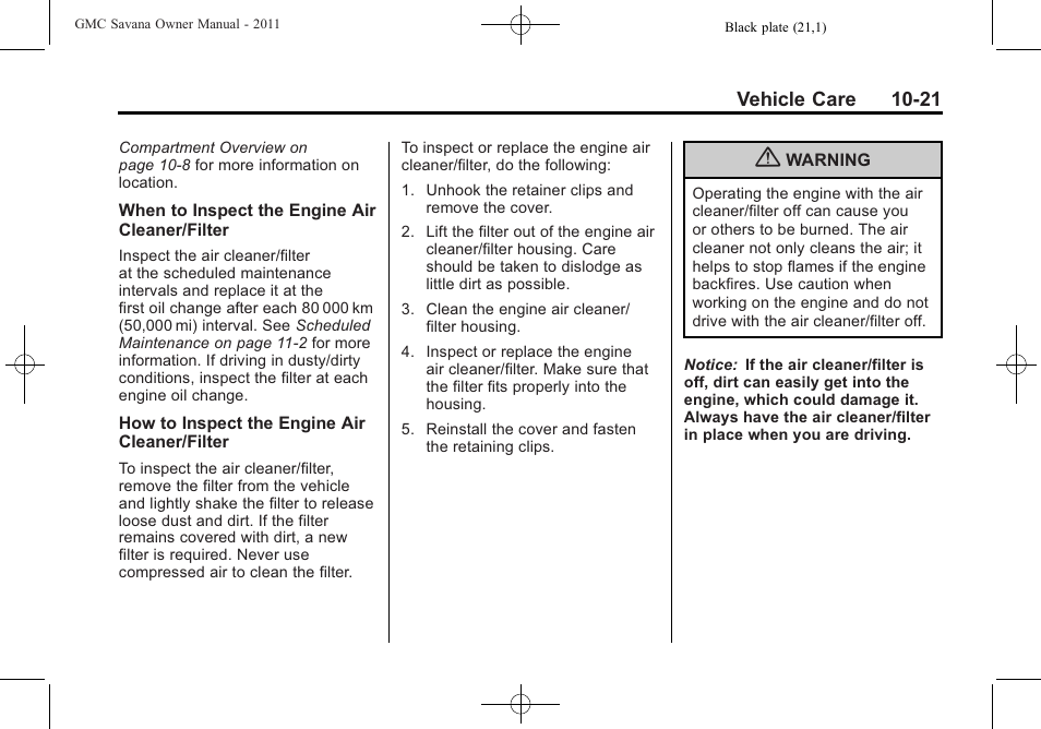 GMC 2011 Savana User Manual | Page 287 / 410