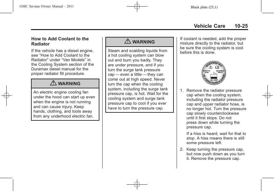 GMC 2011 Savana User Manual | Page 291 / 410