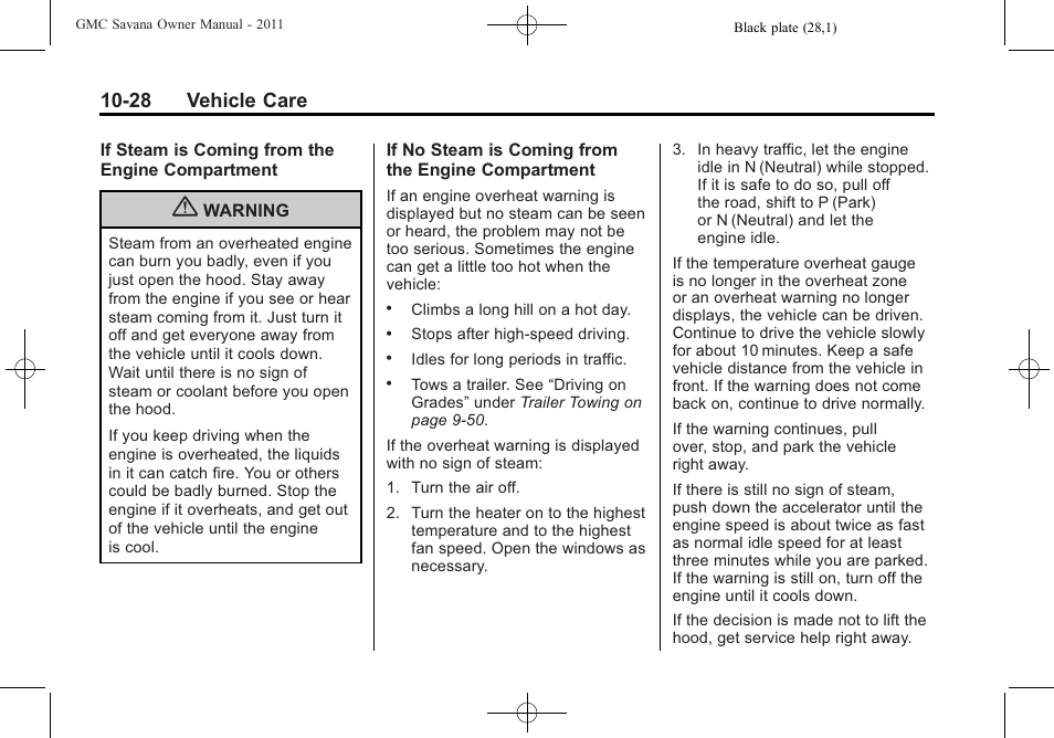 28 vehicle care | GMC 2011 Savana User Manual | Page 294 / 410