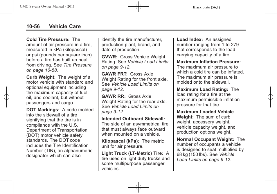 GMC 2011 Savana User Manual | Page 322 / 410