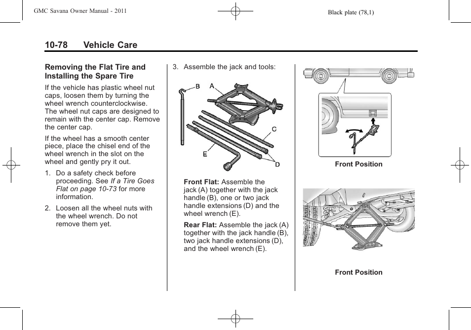 78 vehicle care | GMC 2011 Savana User Manual | Page 344 / 410