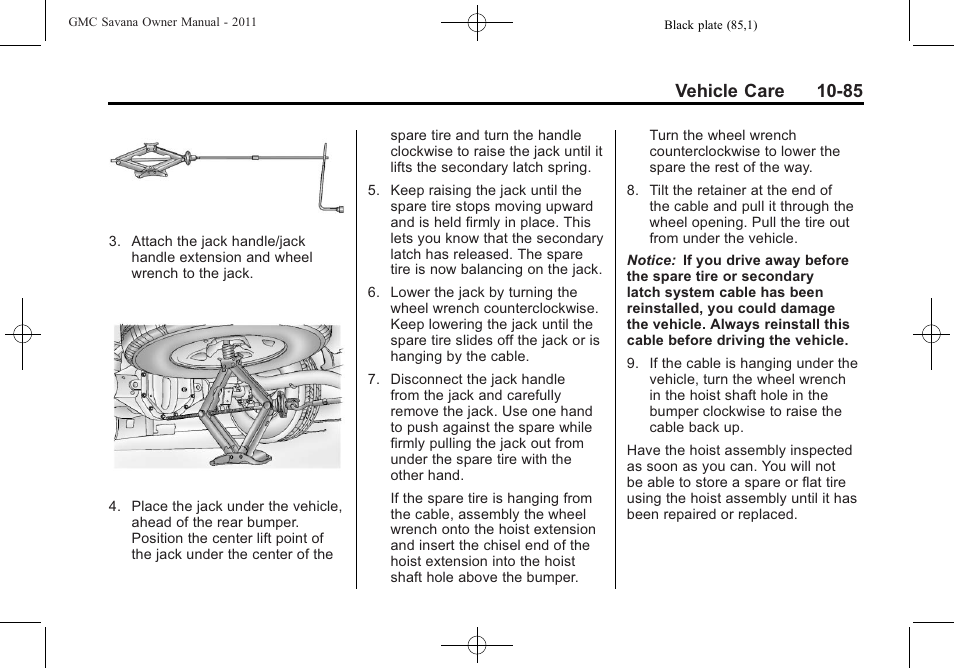 Vehicle care 10-85 | GMC 2011 Savana User Manual | Page 351 / 410