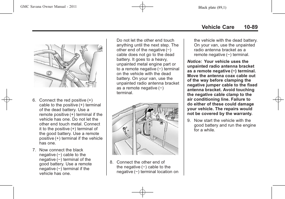 Vehicle care 10-89 | GMC 2011 Savana User Manual | Page 355 / 410