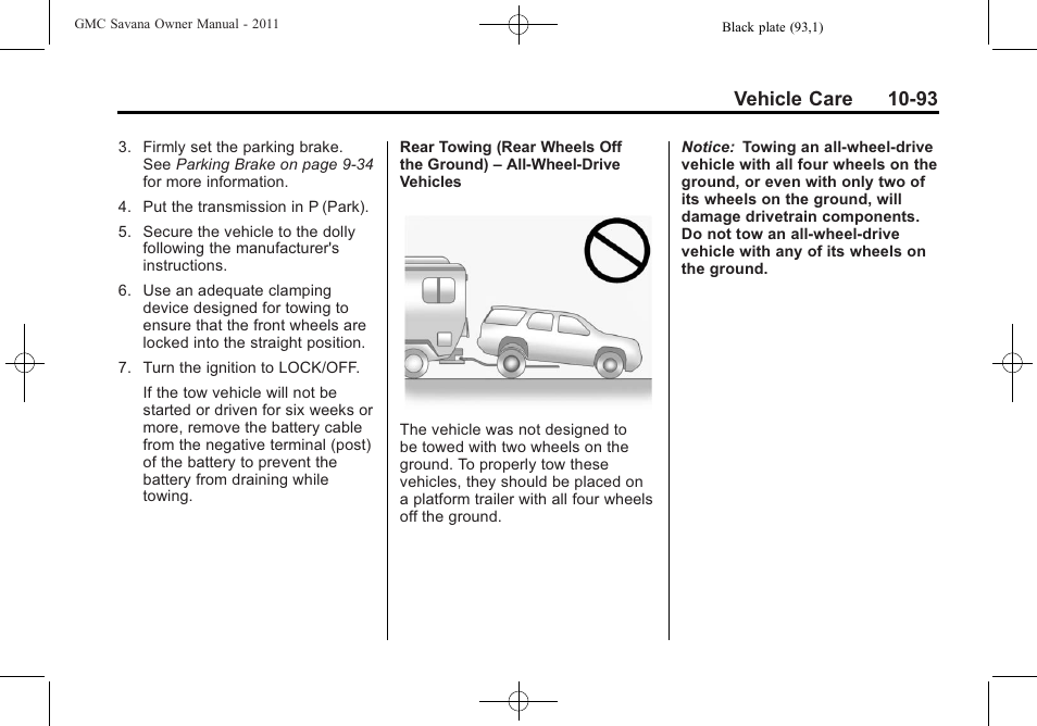 Vehicle care 10-93 | GMC 2011 Savana User Manual | Page 359 / 410