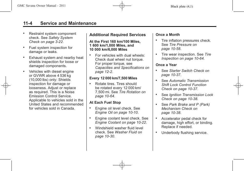 4 service and maintenance | GMC 2011 Savana User Manual | Page 370 / 410