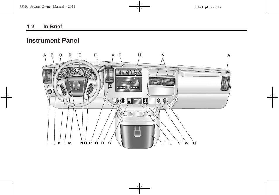 Instrument panel, Instrument panel -2 | GMC 2011 Savana User Manual | Page 8 / 410