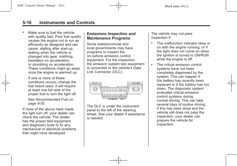 16 instruments and controls | GMC 2011 Canyon User Manual | Page 130 / 406