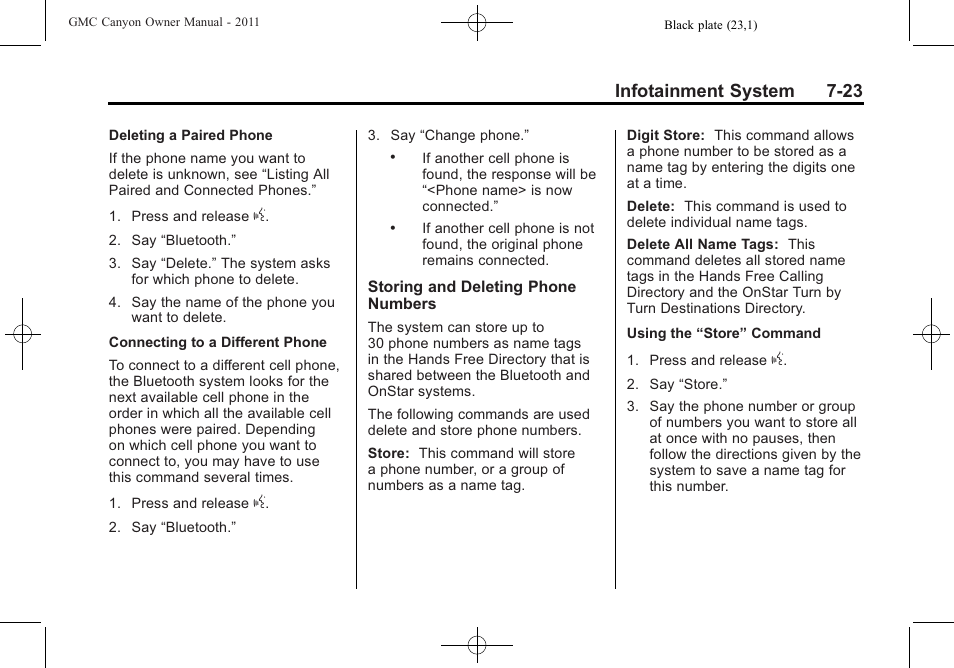 Infotainment system 7-23 | GMC 2011 Canyon User Manual | Page 173 / 406