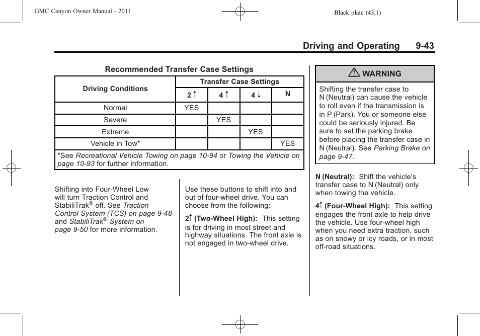 GMC 2011 Canyon User Manual | Page 225 / 406