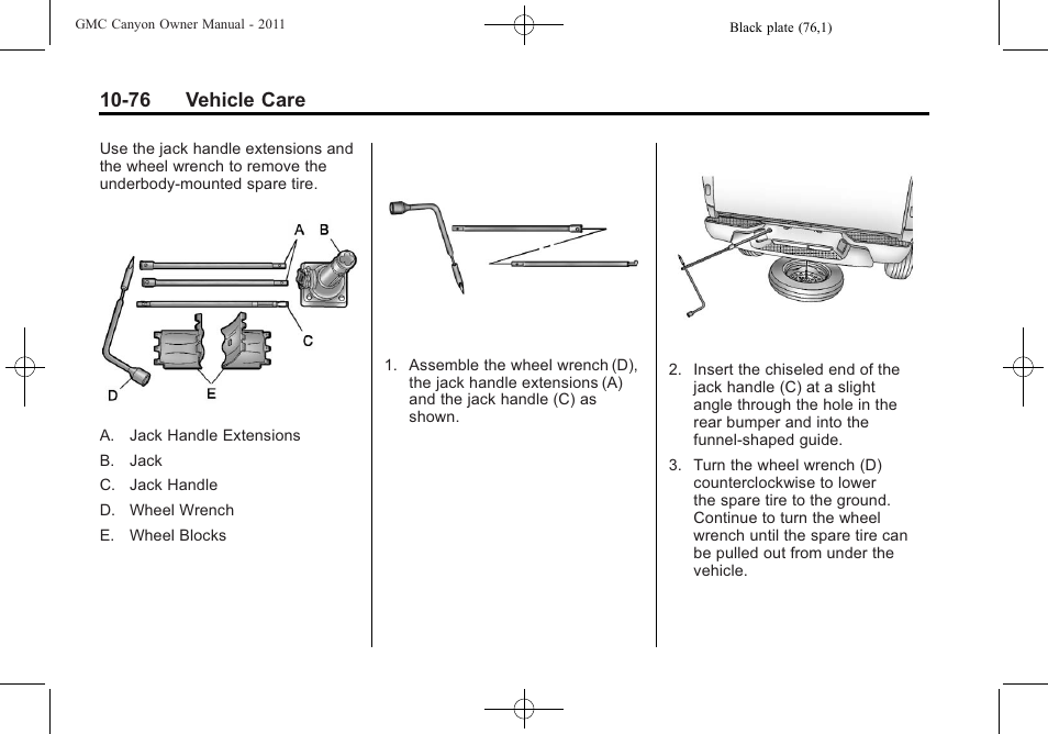 76 vehicle care | GMC 2011 Canyon User Manual | Page 328 / 406