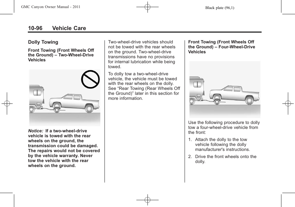 96 vehicle care | GMC 2011 Canyon User Manual | Page 348 / 406