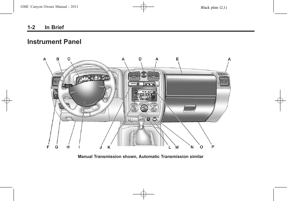 Instrument panel, Instrument panel -2 | GMC 2011 Canyon User Manual | Page 8 / 406