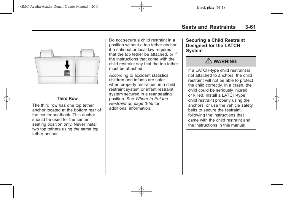 GMC 2011 Acadia User Manual | Page 117 / 478