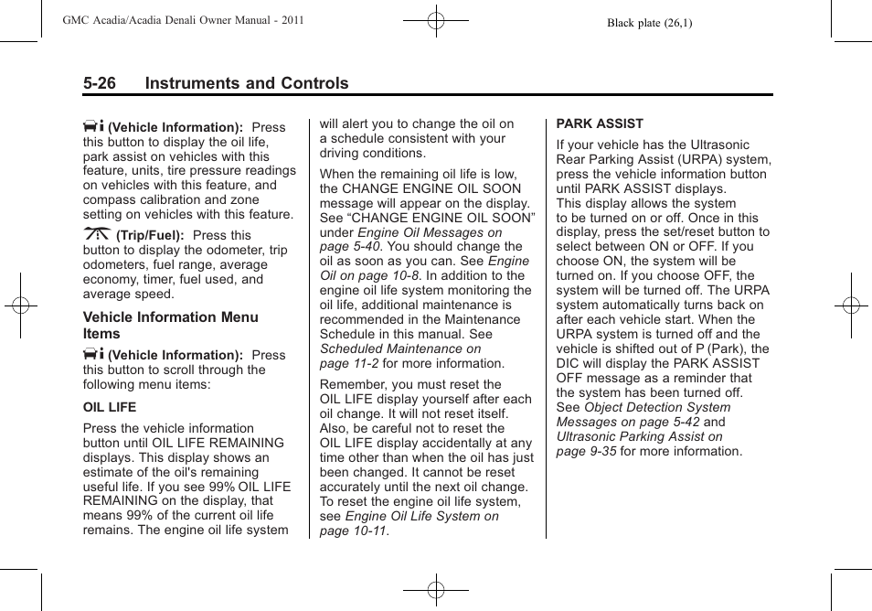 GMC 2011 Acadia User Manual | Page 158 / 478