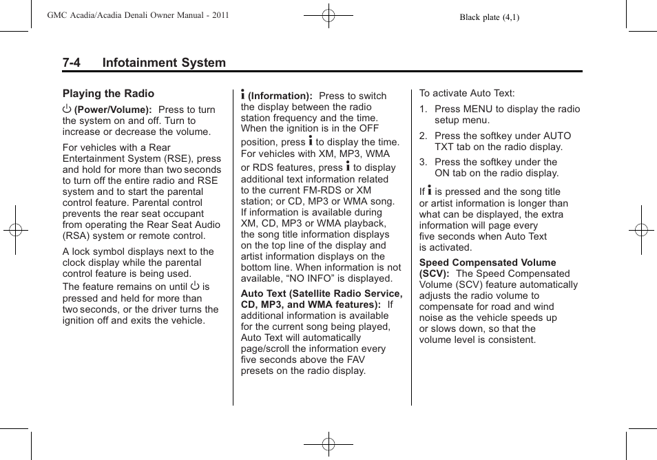 GMC 2011 Acadia User Manual | Page 204 / 478