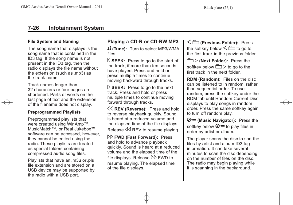 GMC 2011 Acadia User Manual | Page 226 / 478