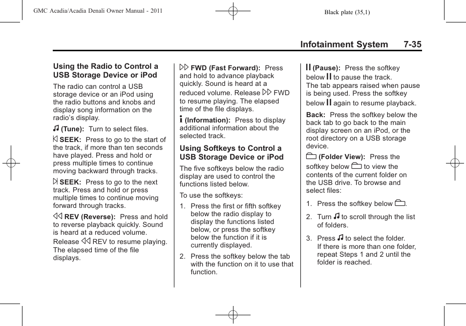 GMC 2011 Acadia User Manual | Page 235 / 478