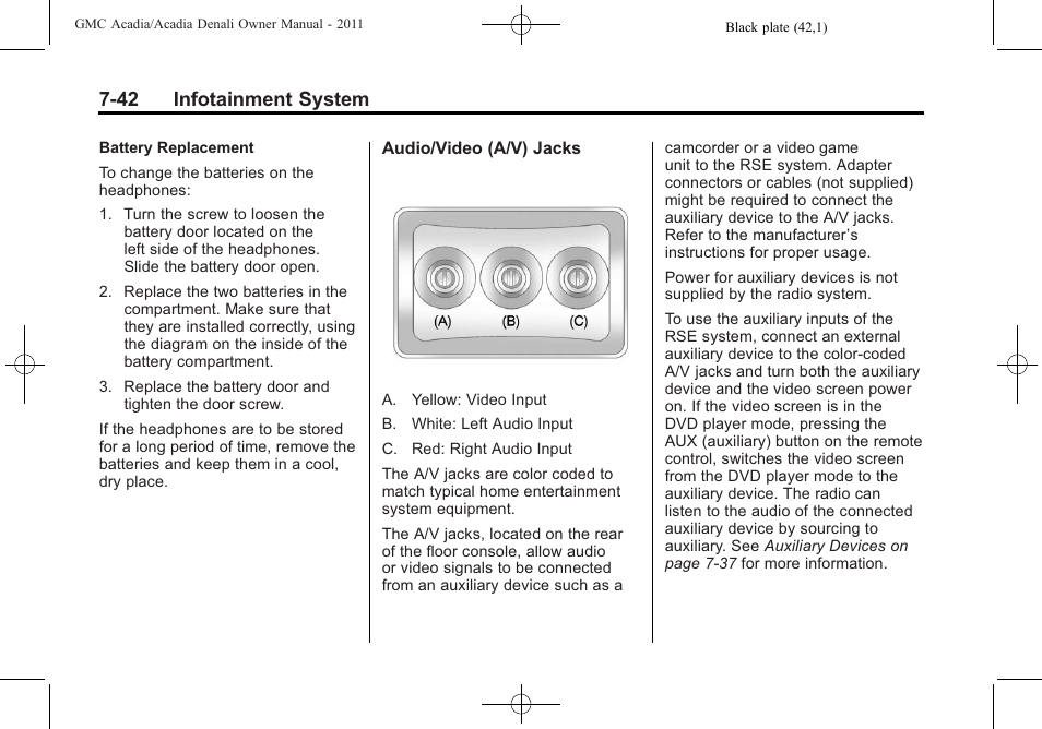 42 infotainment system | GMC 2011 Acadia User Manual | Page 242 / 478