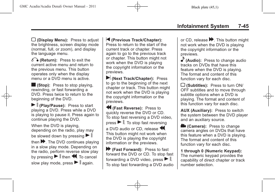 GMC 2011 Acadia User Manual | Page 245 / 478