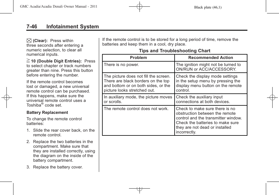 46 infotainment system | GMC 2011 Acadia User Manual | Page 246 / 478